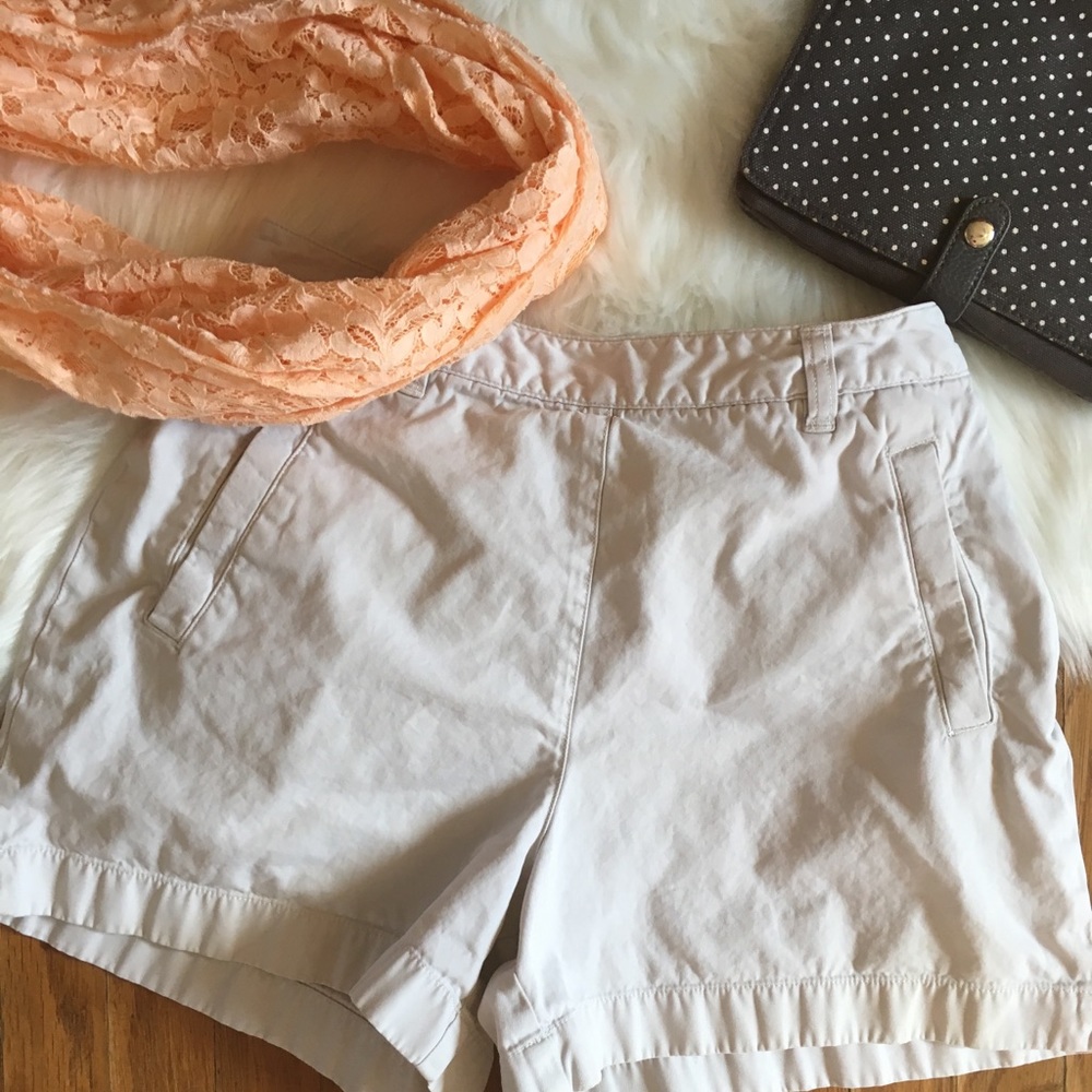 Ann Taylor High Waisted White Flare Out Shorts